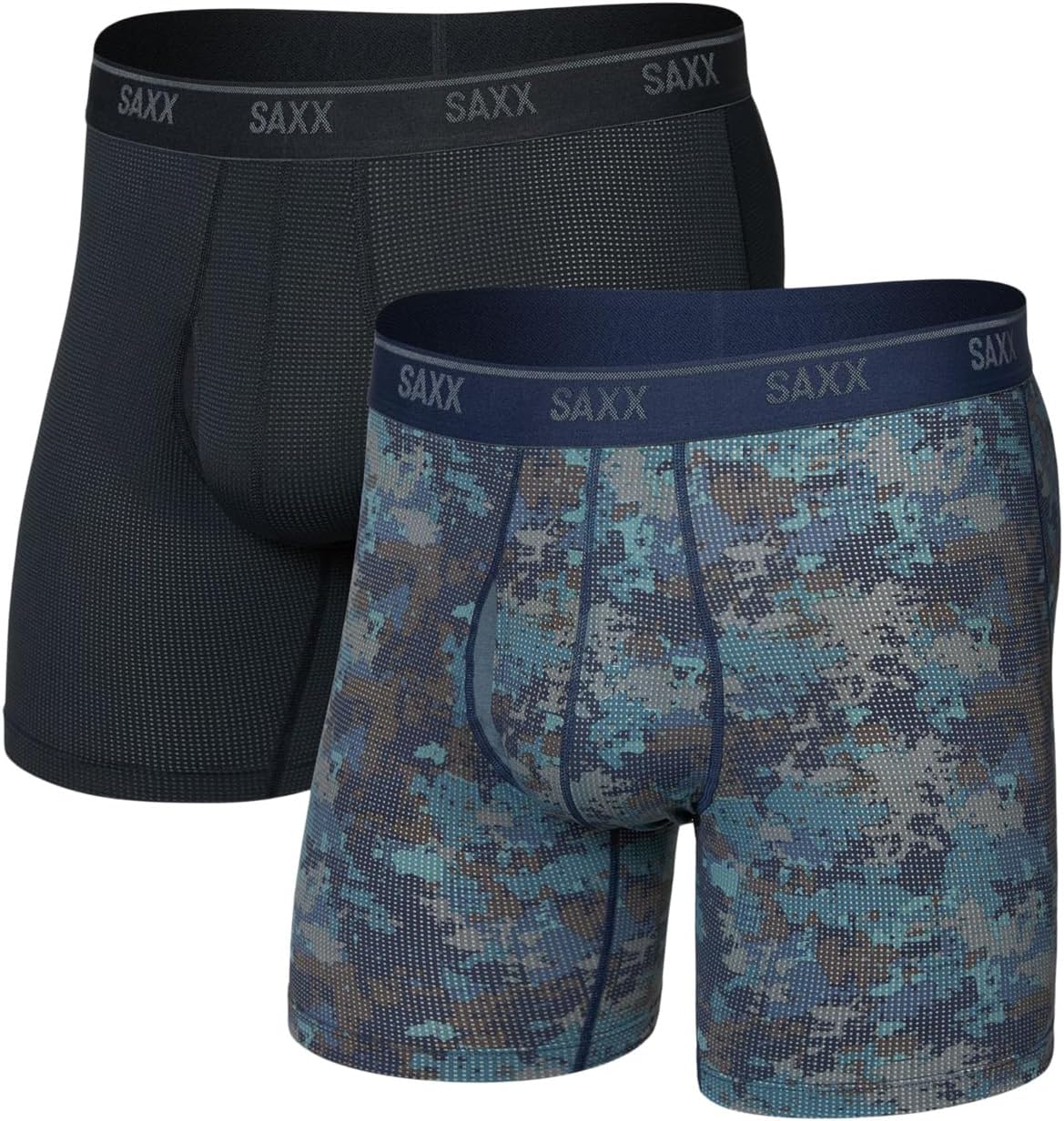 

Боксеры SAXX UNDERWEAR Quest Quick-Dry Mesh Boxer Brief Fly 2-Pack, цвет Matrix Camo/Black