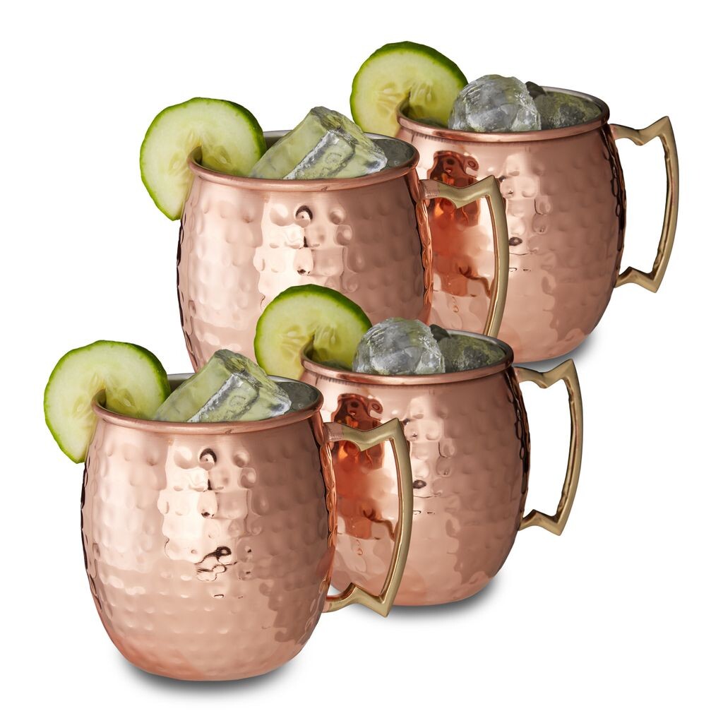 

Relaxdays Moscow Mule набор из 4 кружек, медь