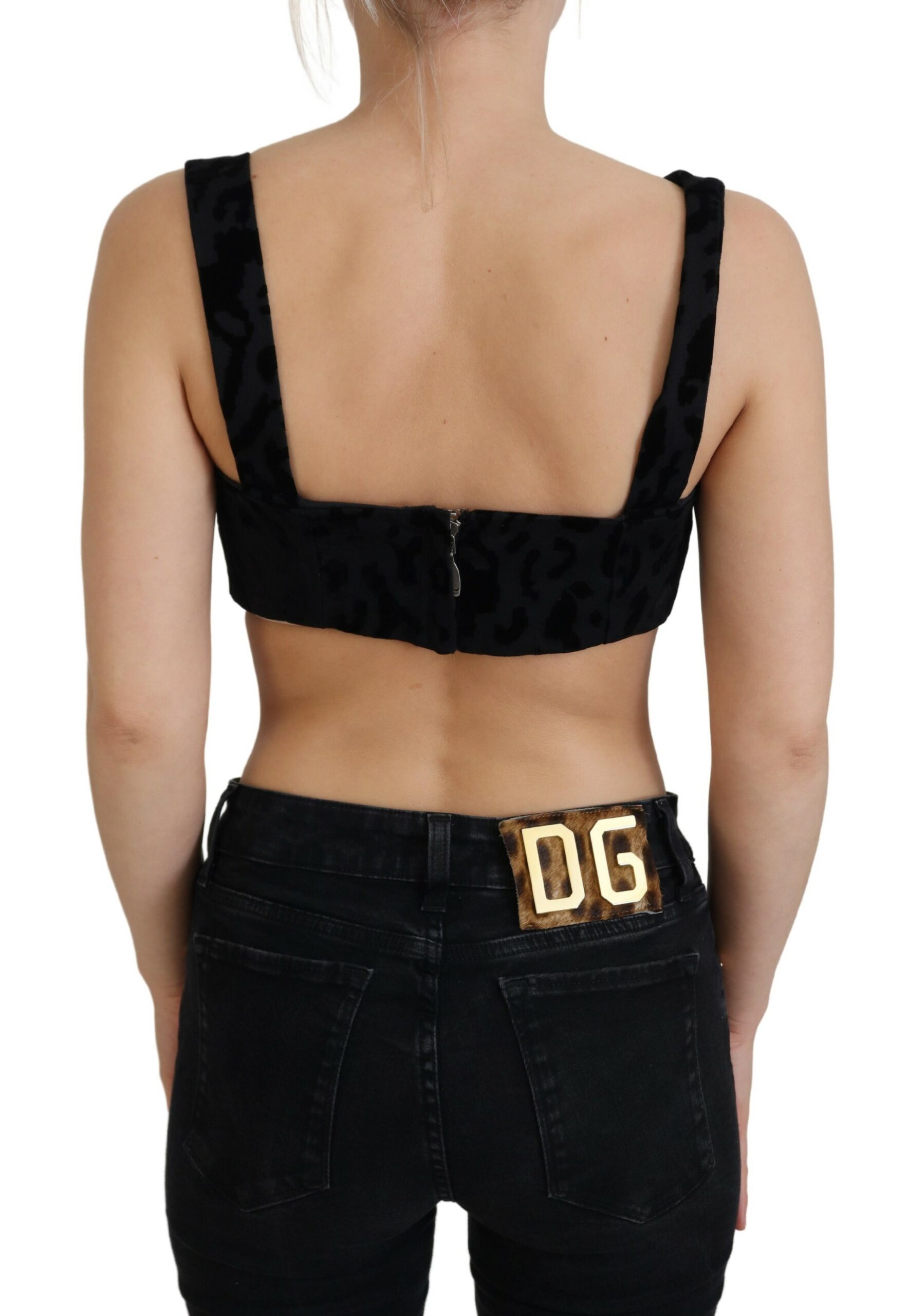 Элегантный черный хлопковый топ-корсет-бюстье Dolce & Gabbana — фото 3