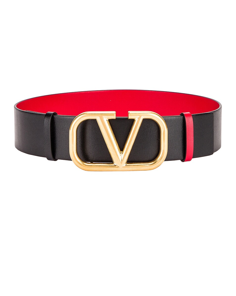 

Ремень VLogo Valentino Garavani, цвет Nero & Rouge Pur