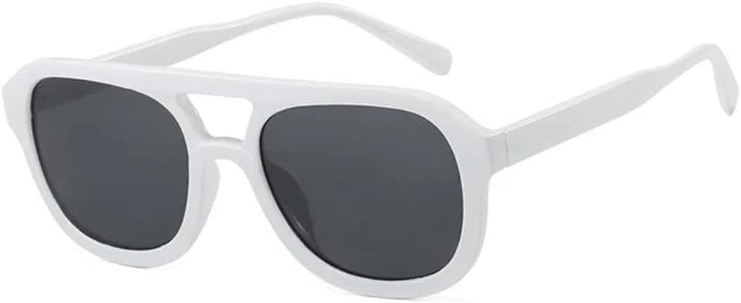 

Солнцезащитные очки с защитой UV400 | Двойная перемычка, панк, разноцветные линзы | для женщин и мужчин, для занятий спортом на открытом воздухе и вождения (белый, черный) LXLHWN, White Black