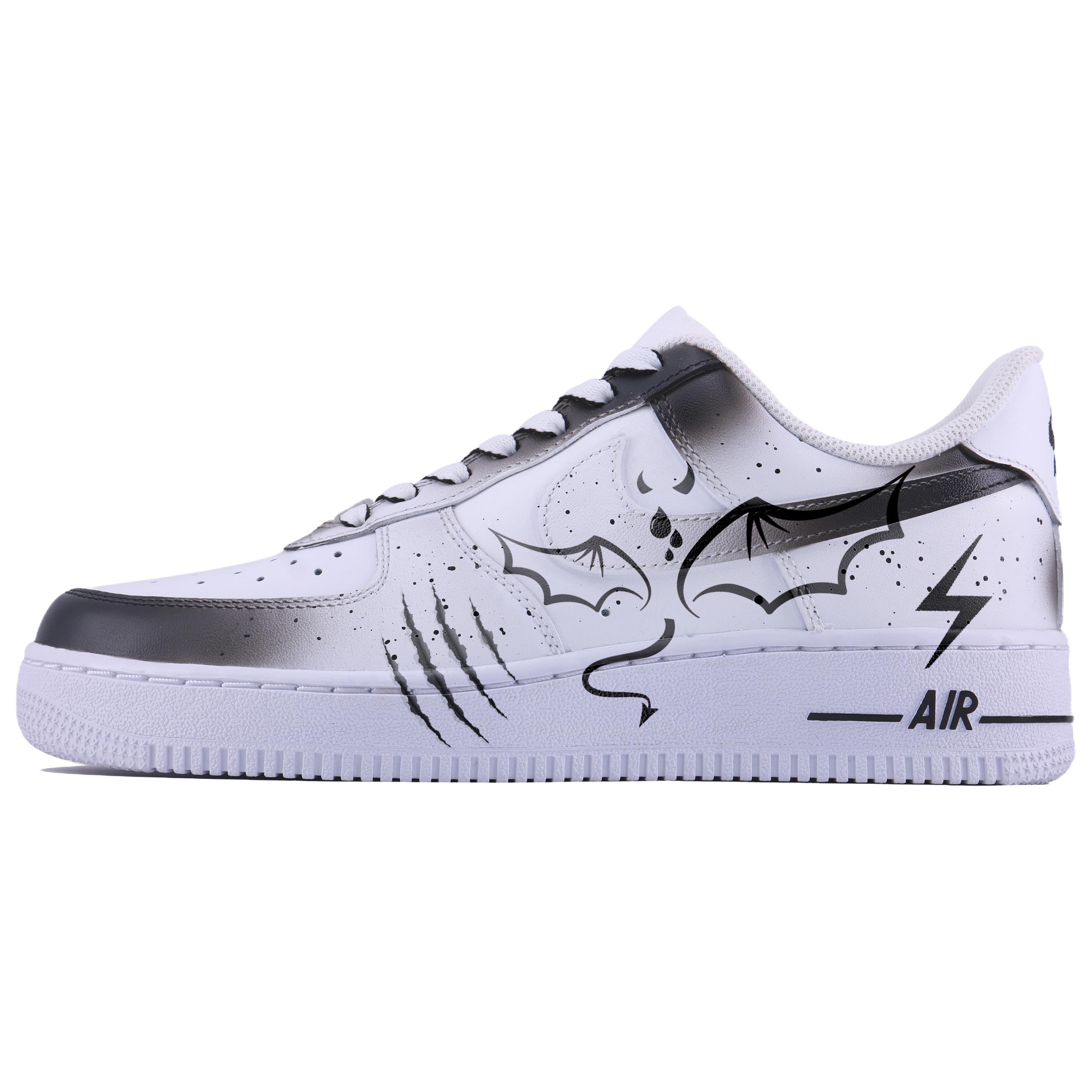 

Nike Кроссовки Air Force 1 Demon SDS для скейтбординга, износостойкие, низкие, мужские, белые, черные