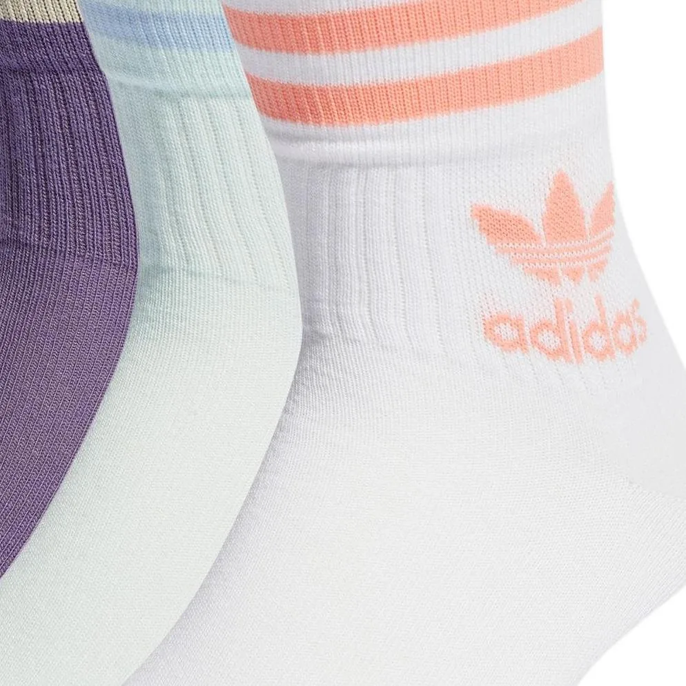 Носки Unisex 3 пары Adidas Originals, 3 pack (белый+technology фиолетовый+ice crystal mint) — фото 4