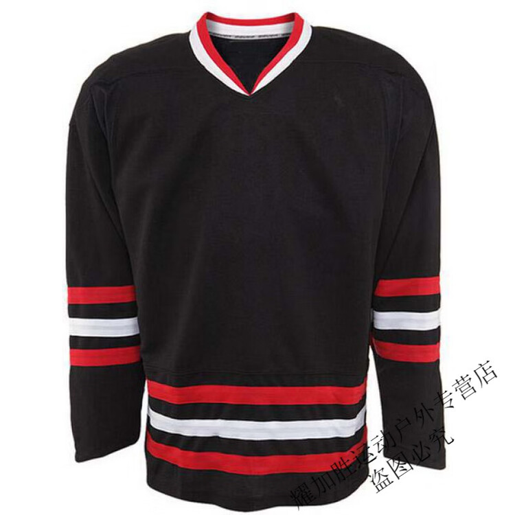 

He Jiagong Хоккейная футболка для детей и взрослых, тренировочная форма, быстросохнущая, черно-красная, XL