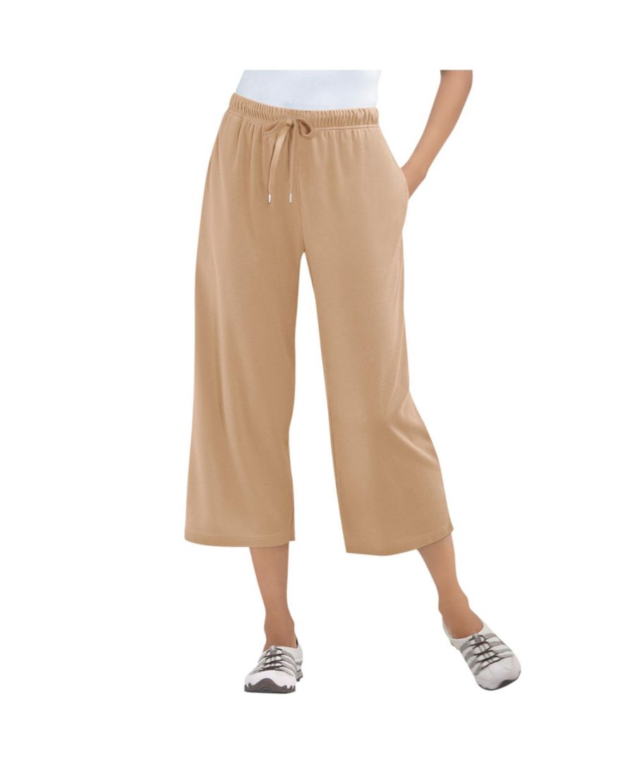 

Брюки-капри из спортивного трикотажа больших размеров Woman Within, New khaki