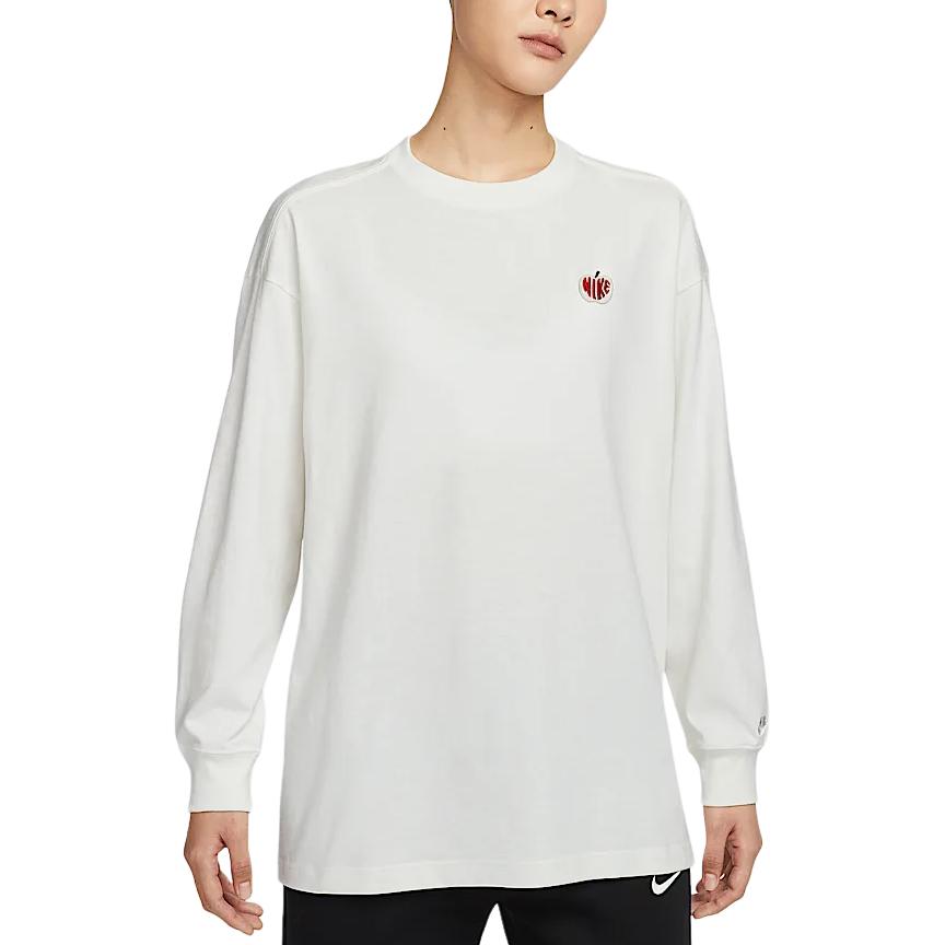 Nike Футболка с заниженной линией плеча Sportswear для женщин Sail White — фото 3