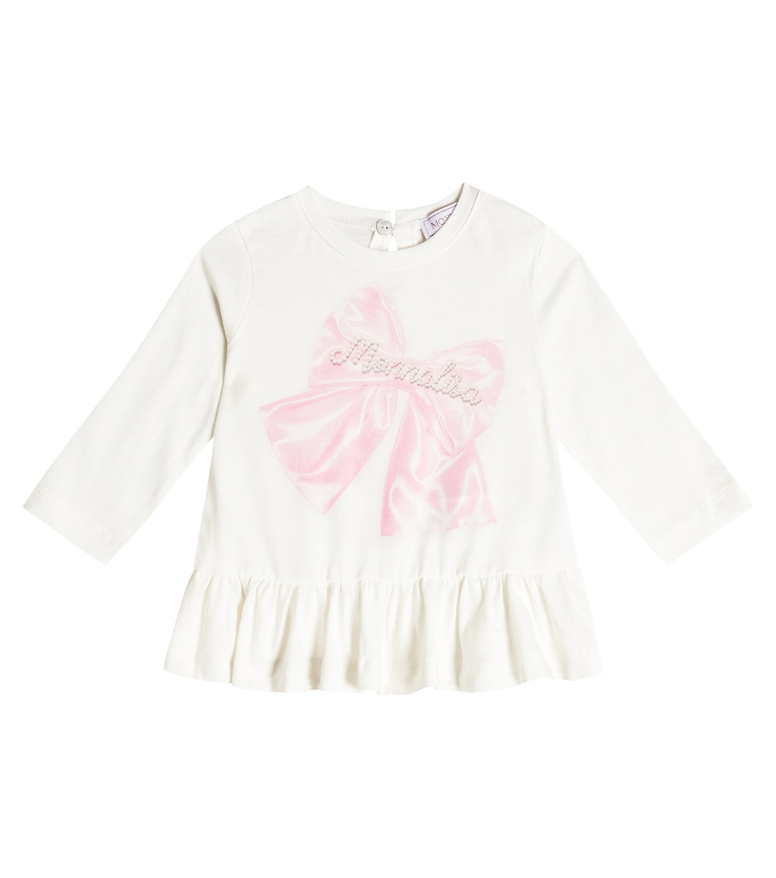 

Детский топ из хлопкового джерси с принтом Monnalisa, Panna