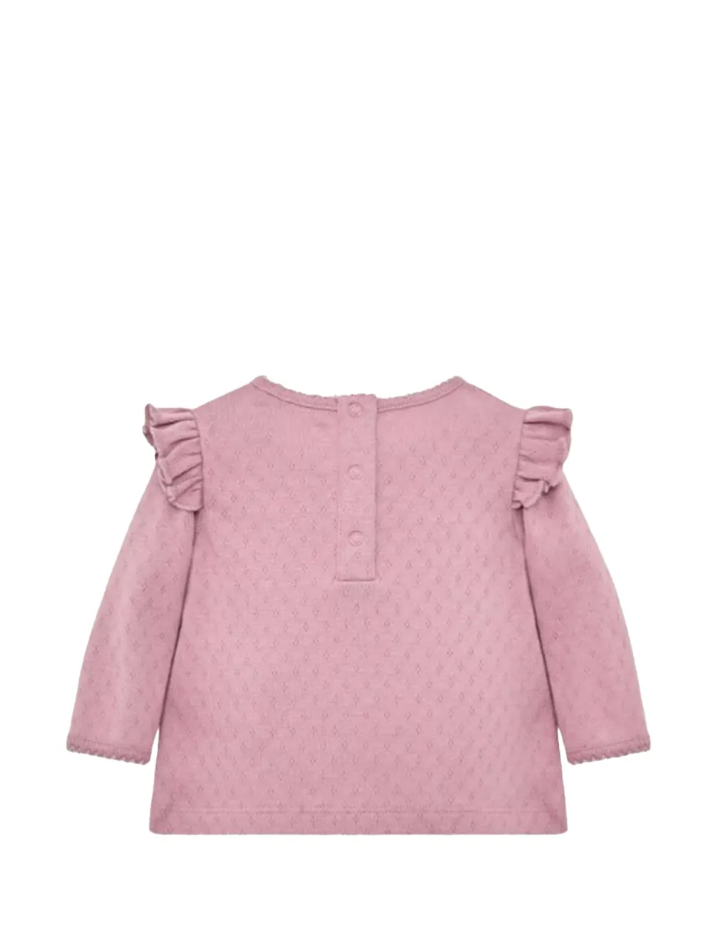 Футболка с длинными рукавами и оборками Moncler Enfant, розовый — фото 2