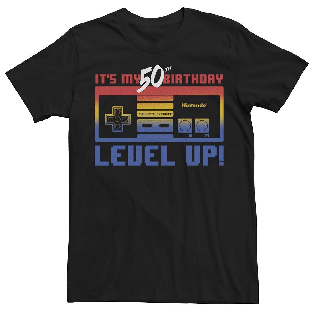

Мужская футболка Level Up к 50-летию Nintendo Licensed Character, черный