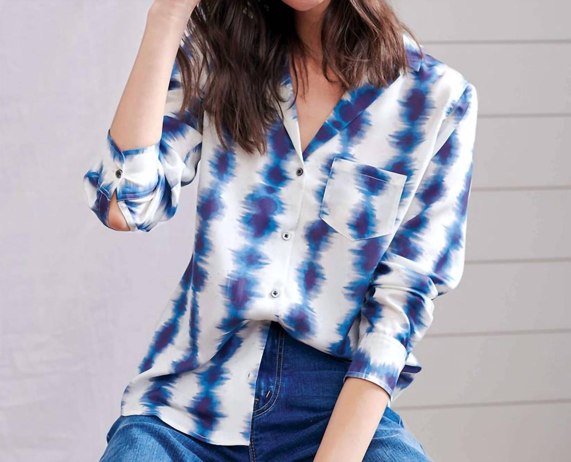 

Блузка с длинным рукавом Ariane в линейную волну Hatley, Linear Waves