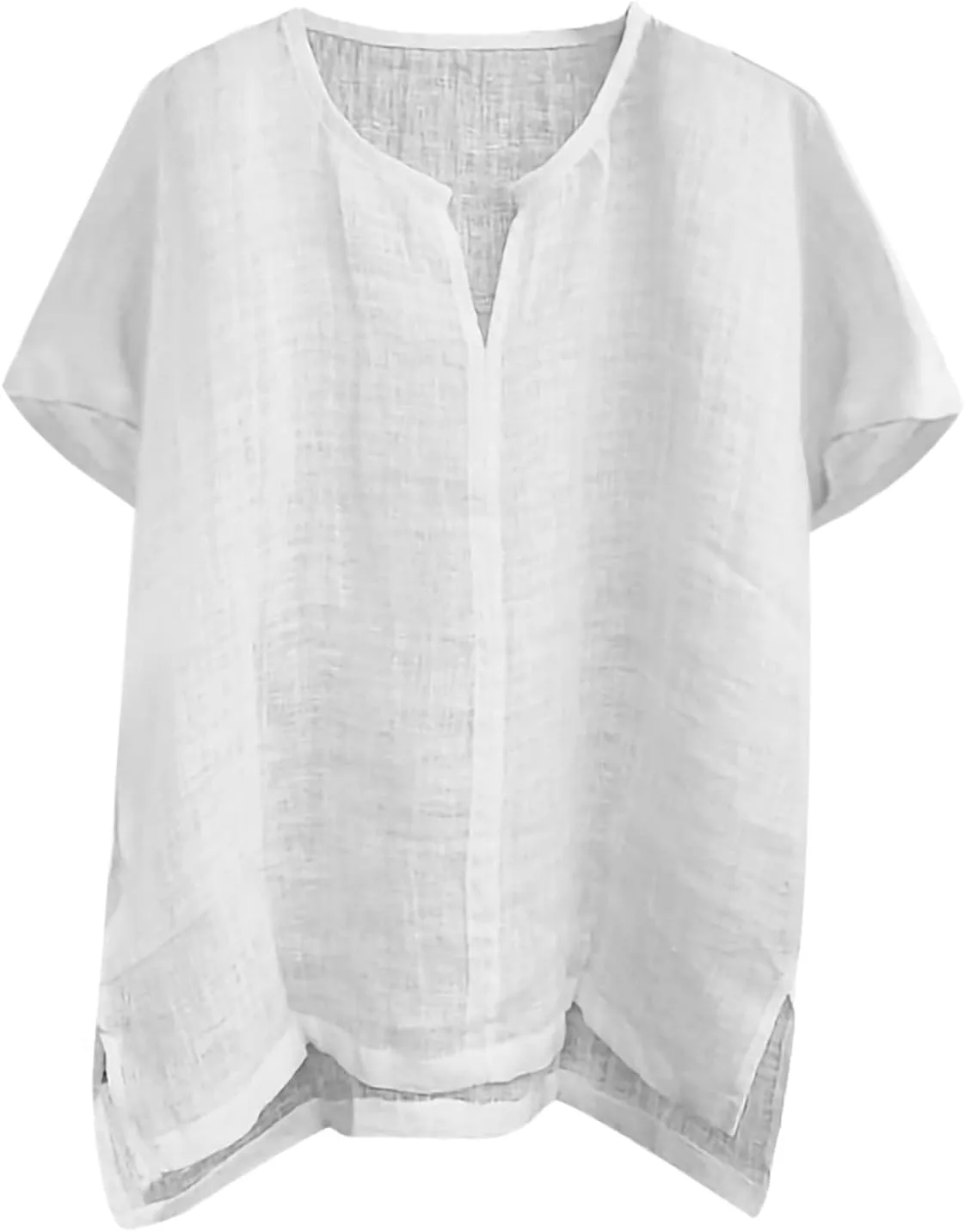 

Мужская футболка-хенли с коротким рукавом из хлопка и льна QWENTMTNTY