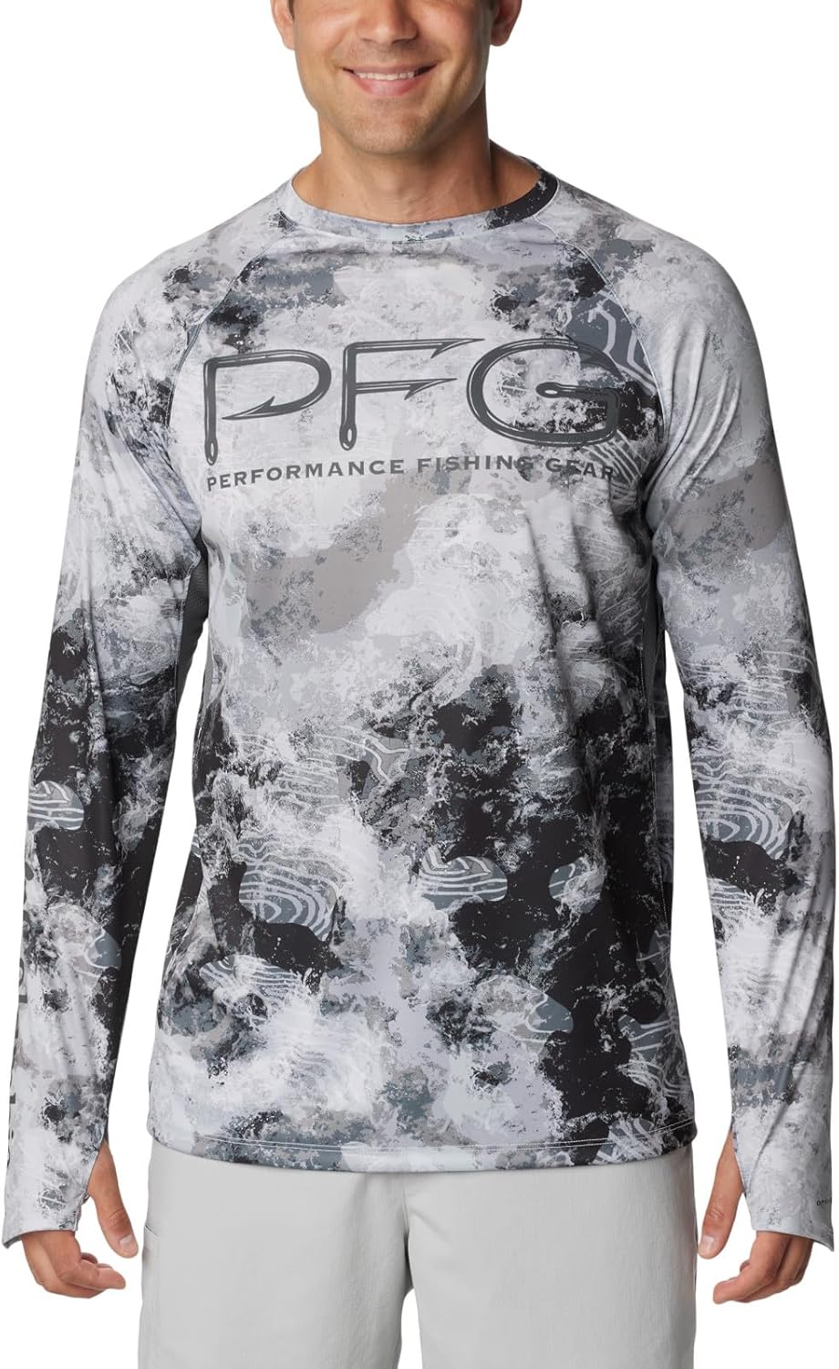 

Columbia мужская футболка Super Terminal Tackle Vent с длинным рукавом, Cool Grey Deepwaters Camo, Серый, Columbia мужская футболка Super Terminal Tackle Vent с длинным рукавом, Cool Grey Deepwaters Camo