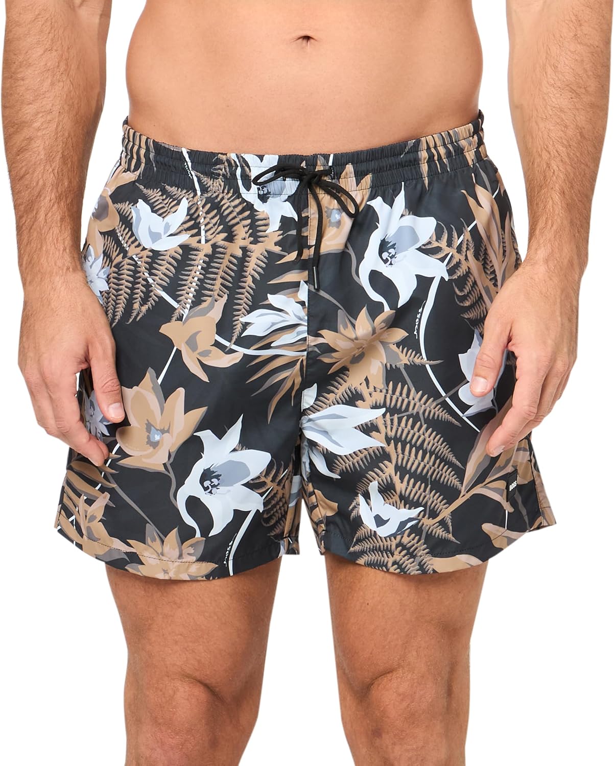 

Плавки-шорты BOSS мужские Reev с тропическим принтом, 4,75 дюйма, Camel Flowers