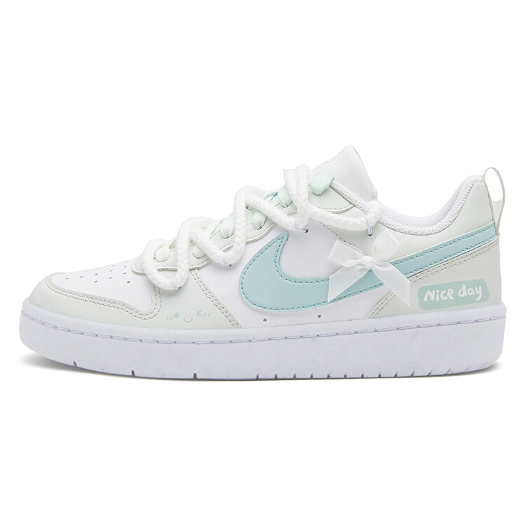 

Кроссовки Nike Court Borough Skateboard Shoes Women's Low-Top White, Зеленый, Кроссовки Nike Court Borough Skateboard Shoes Women's Low-Top White