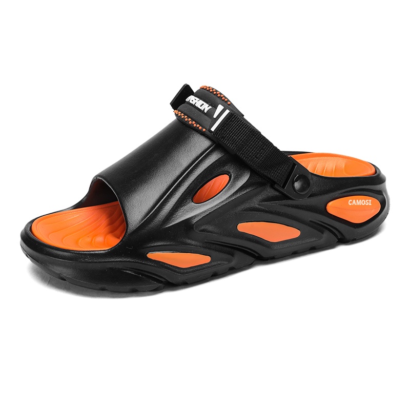 CAMOSI Слайдеры мужские черно-оранжевые, цвет Black Orange — фото 2