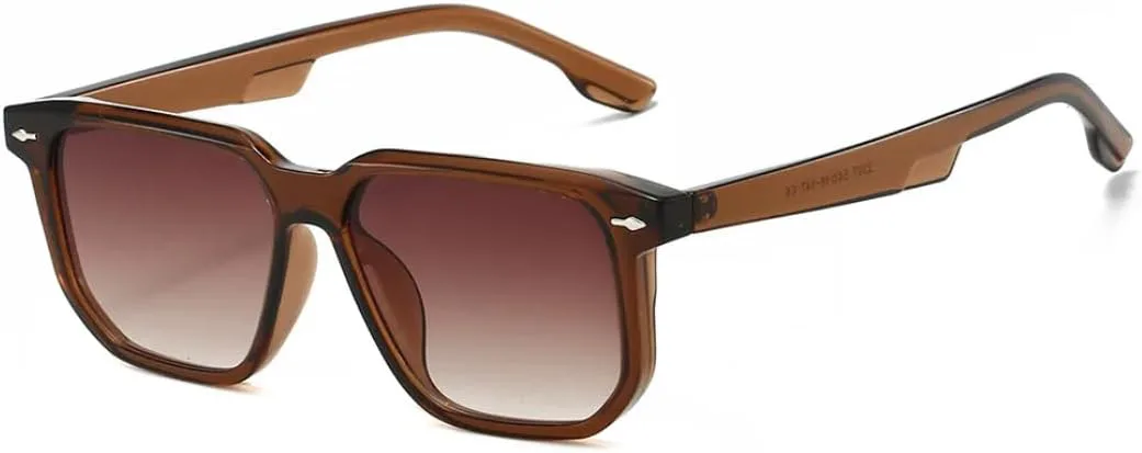 

Ретро солнцезащитные очки для женщин, модные, градиентные, мужские, трендовые, с заклепками, в стиле панк, с защитой от УФ-излучения UV400 HHZZYVY, Brown