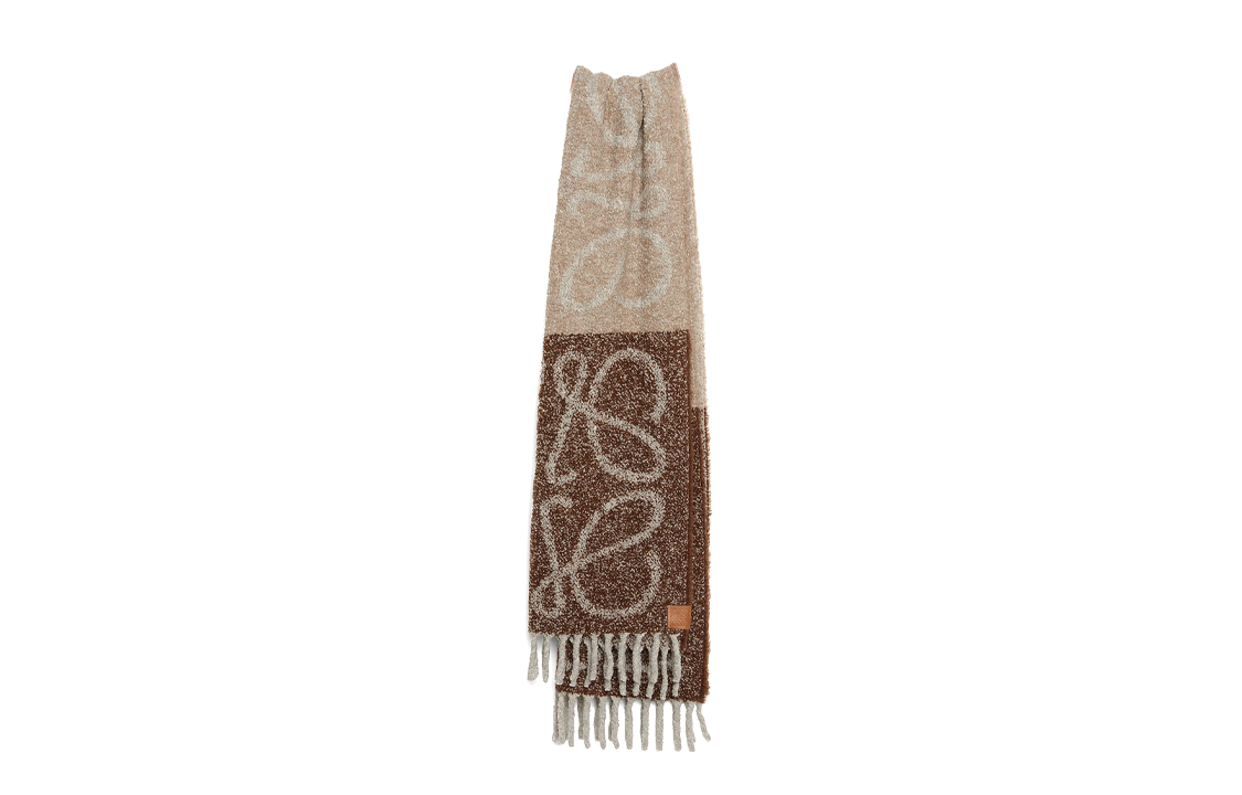 

LOEWE Вязаный шарф унисекс коричневый, Brown