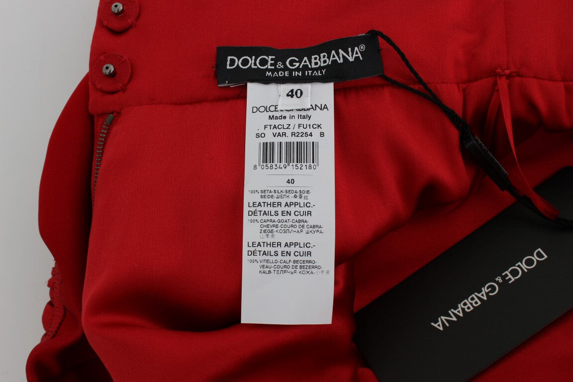 

Dolce & Gabbana Glamorous шелковые женские шорты с цветочной вышивкой, красный