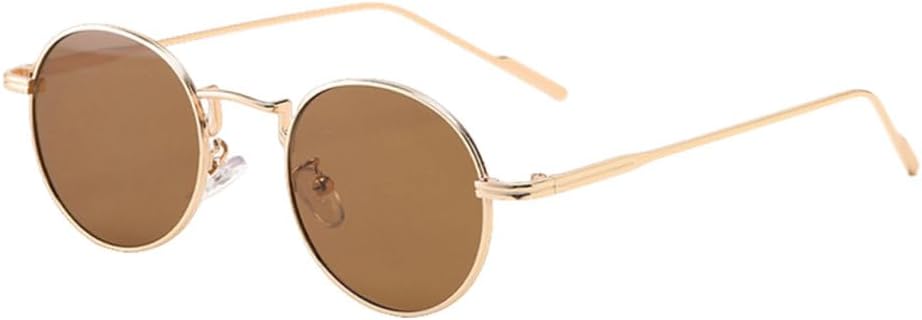 

Металлическая оправа, круглые солнцезащитные очки для мужчин, ретро-стиль, маленькие мужские солнцезащитные очки для женщин, защита от ультрафиолета UV400, коричневый, желтый градиент TYUVIVO, Gold With Brown