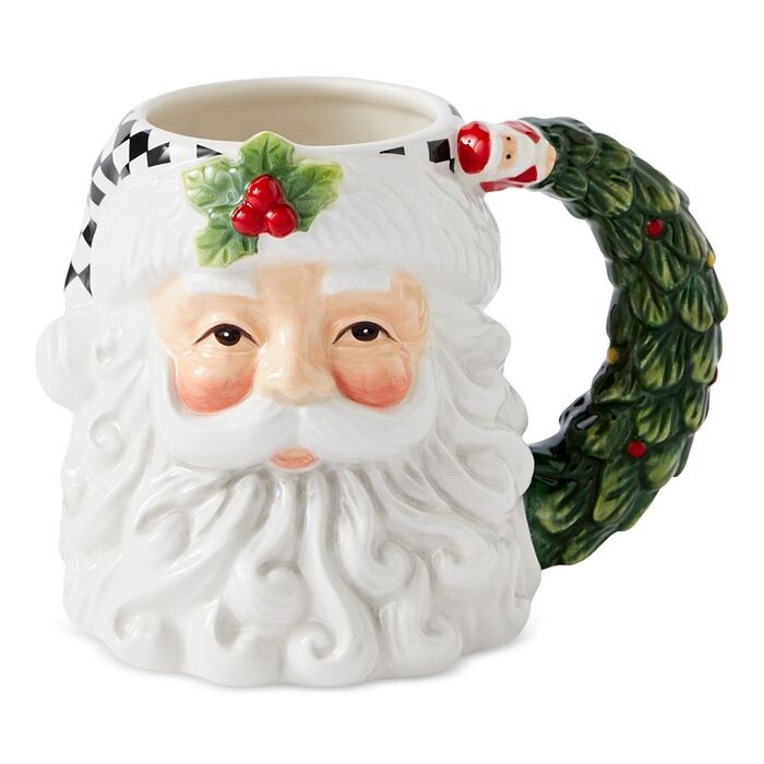 

Spode Christmas Tree Черно-белая кружка Санта-Клауса, зеленый