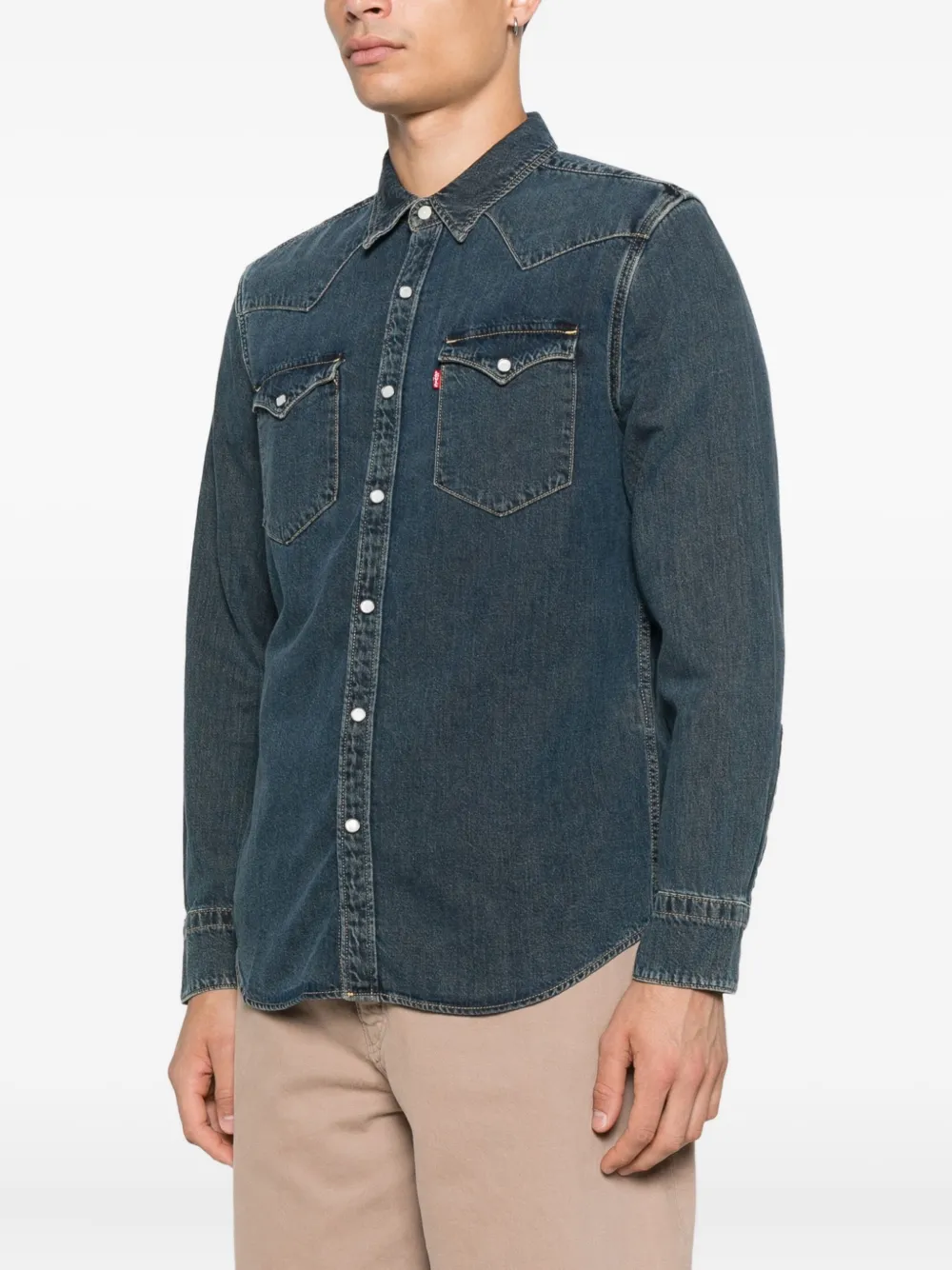 Джинсовая рубашка на пуговицах Levi'S, синий — фото 3