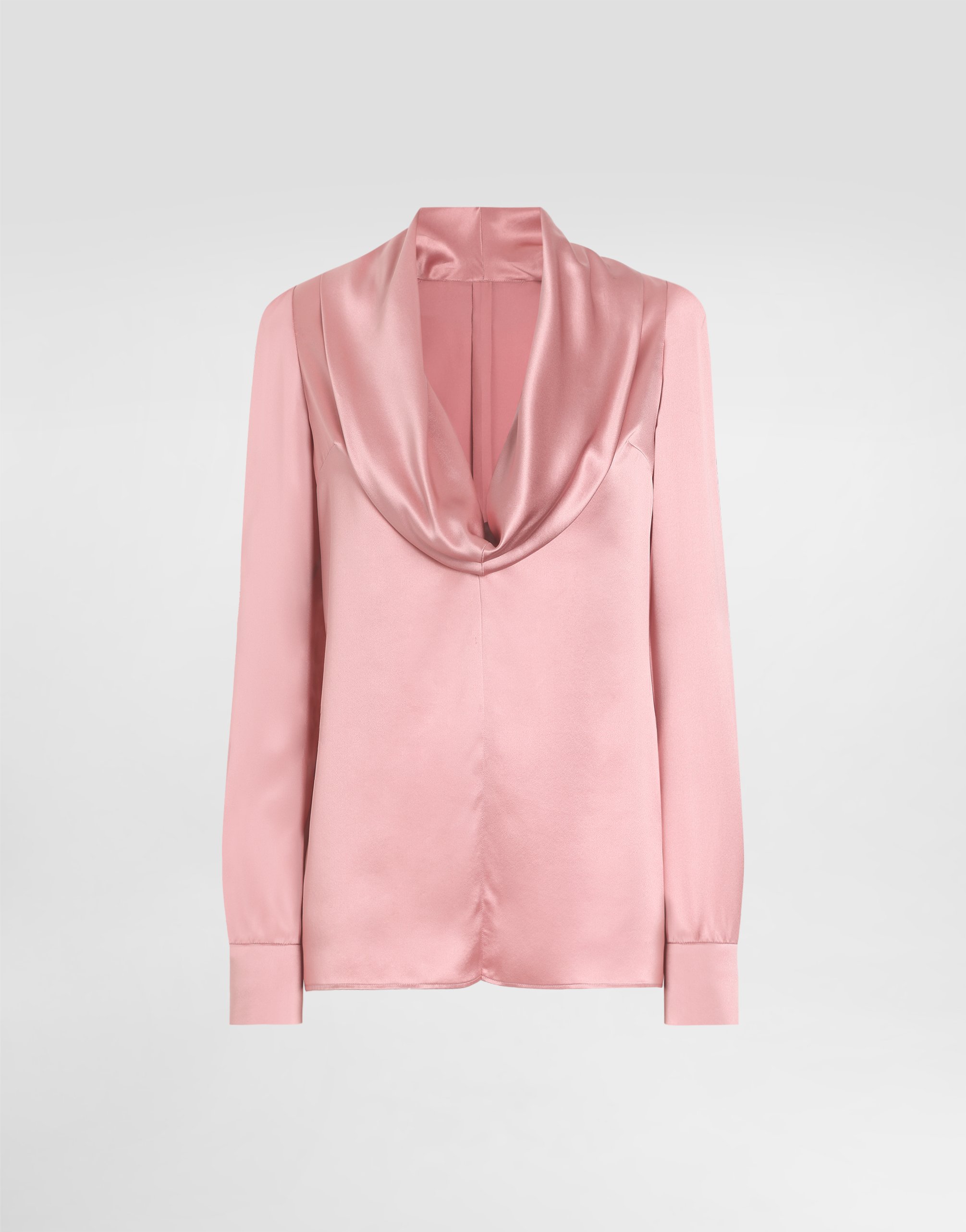 

Блузка из шелкового сатина с воротником-шалью Dolce & Gabbana, розовый