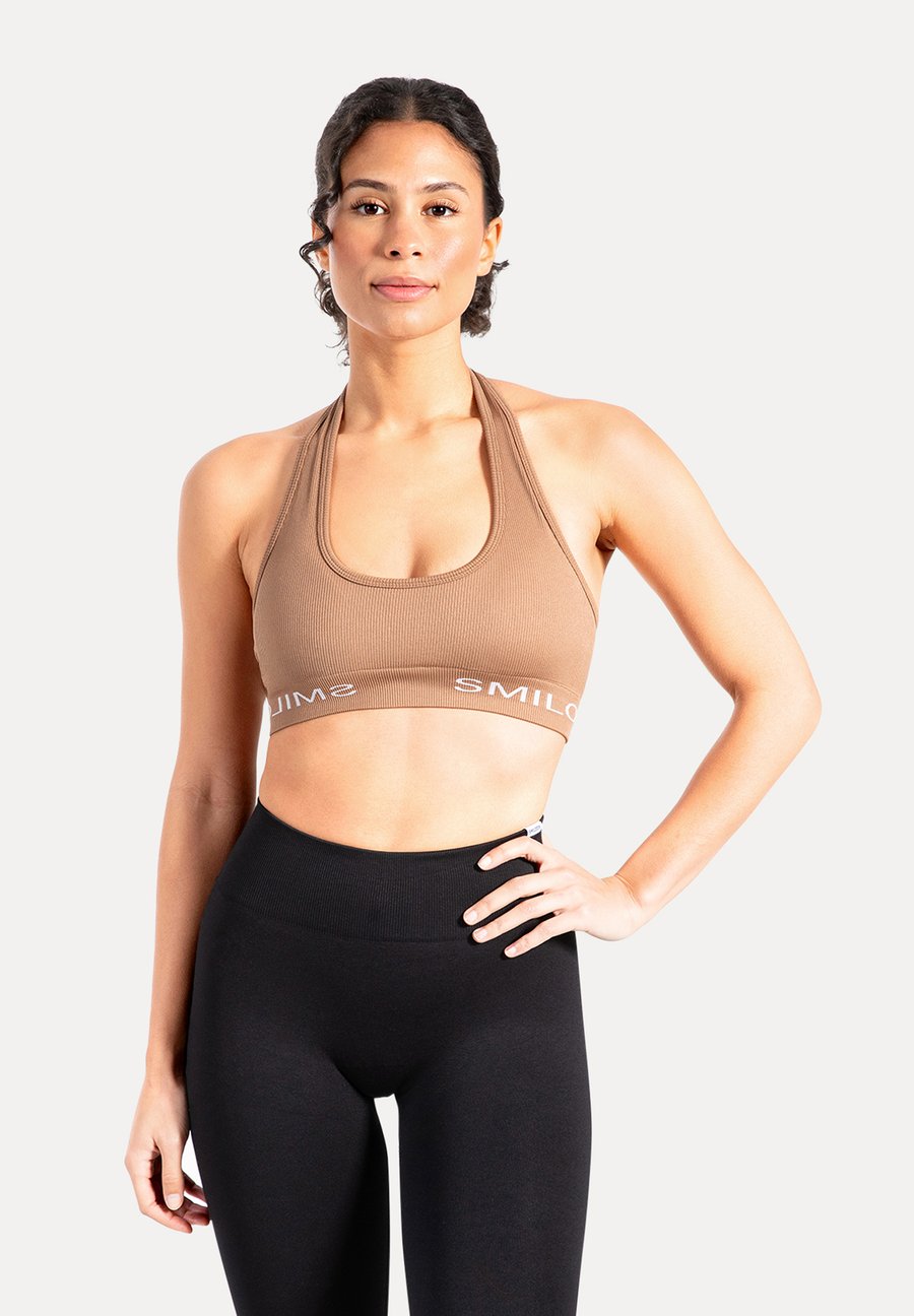 

Бюстгальтер Smilodox AZURA RIBBED NECK HOLDER BRA, Taupe