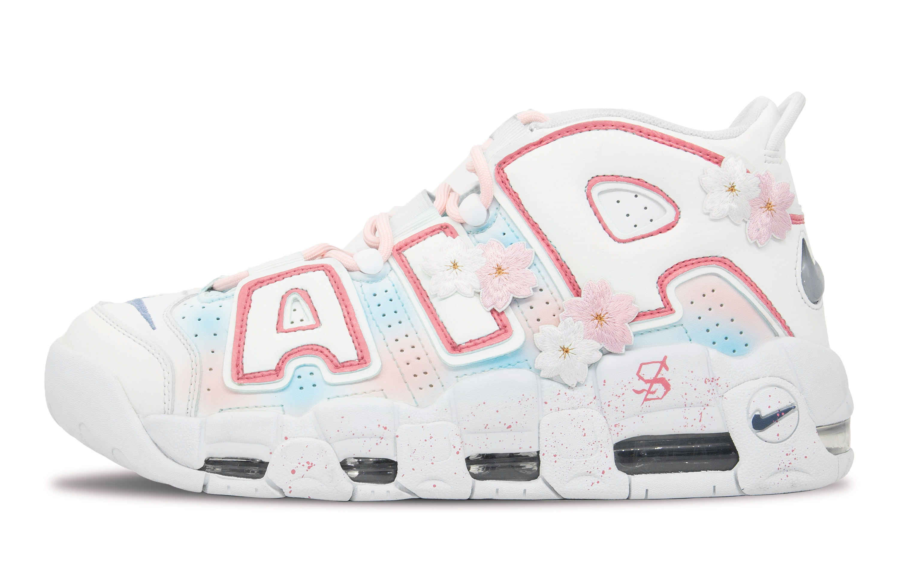 

Кроссовки Nike Air More Uptempo Vintage Basketball Shoes Men Mid-Top White Pink, Серый, Кроссовки Nike Air More Uptempo Vintage Basketball Shoes Men Mid-Top White Pink