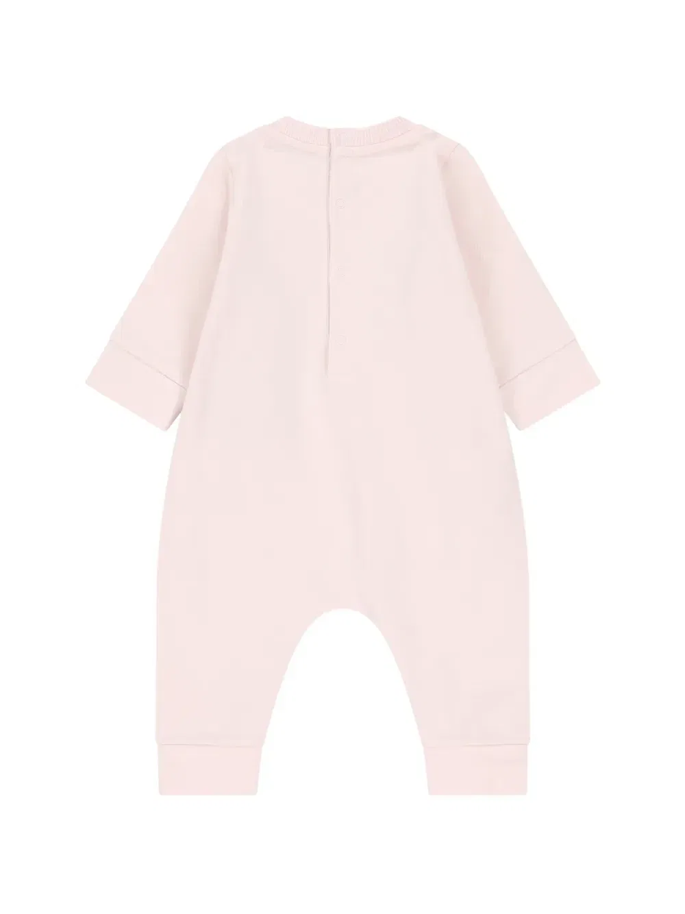 Ромпер с логотипом, графическим принтом и деталями в виде нашивок Moncler Enfant, розовый — фото 2