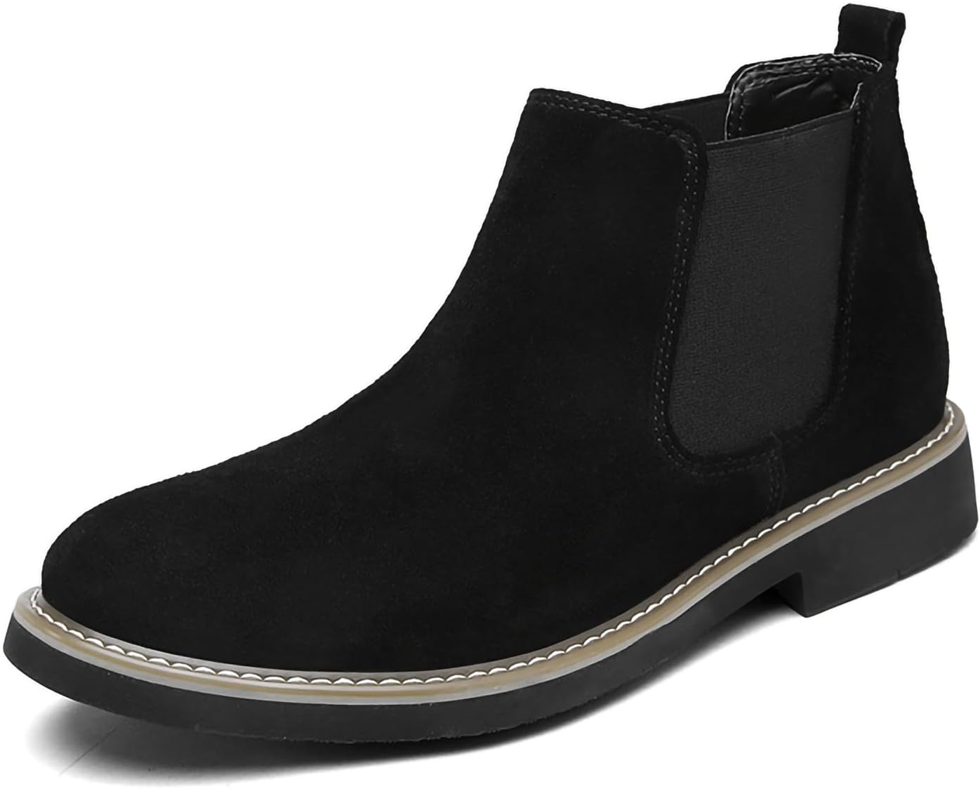 

Мужские ботинки челси, классические классические ботинки без шнурков, модные повседневные ботильоны из искусственной кожи, деловые рабочие замшевые ботинки для мужчин Generic, черный