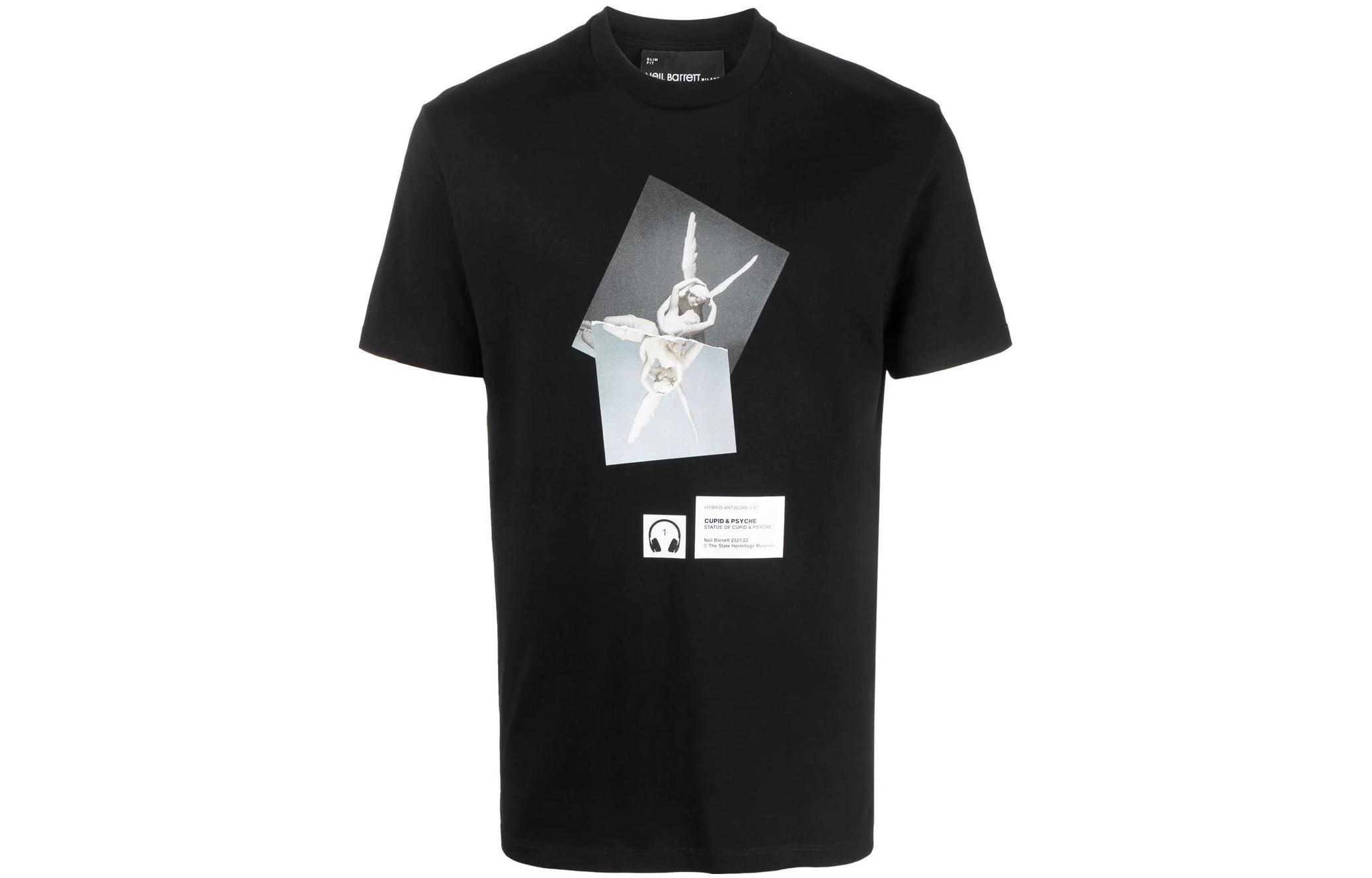 

Neil Barrett Футболка мужская черная, Черный, Neil Barrett Футболка мужская черная