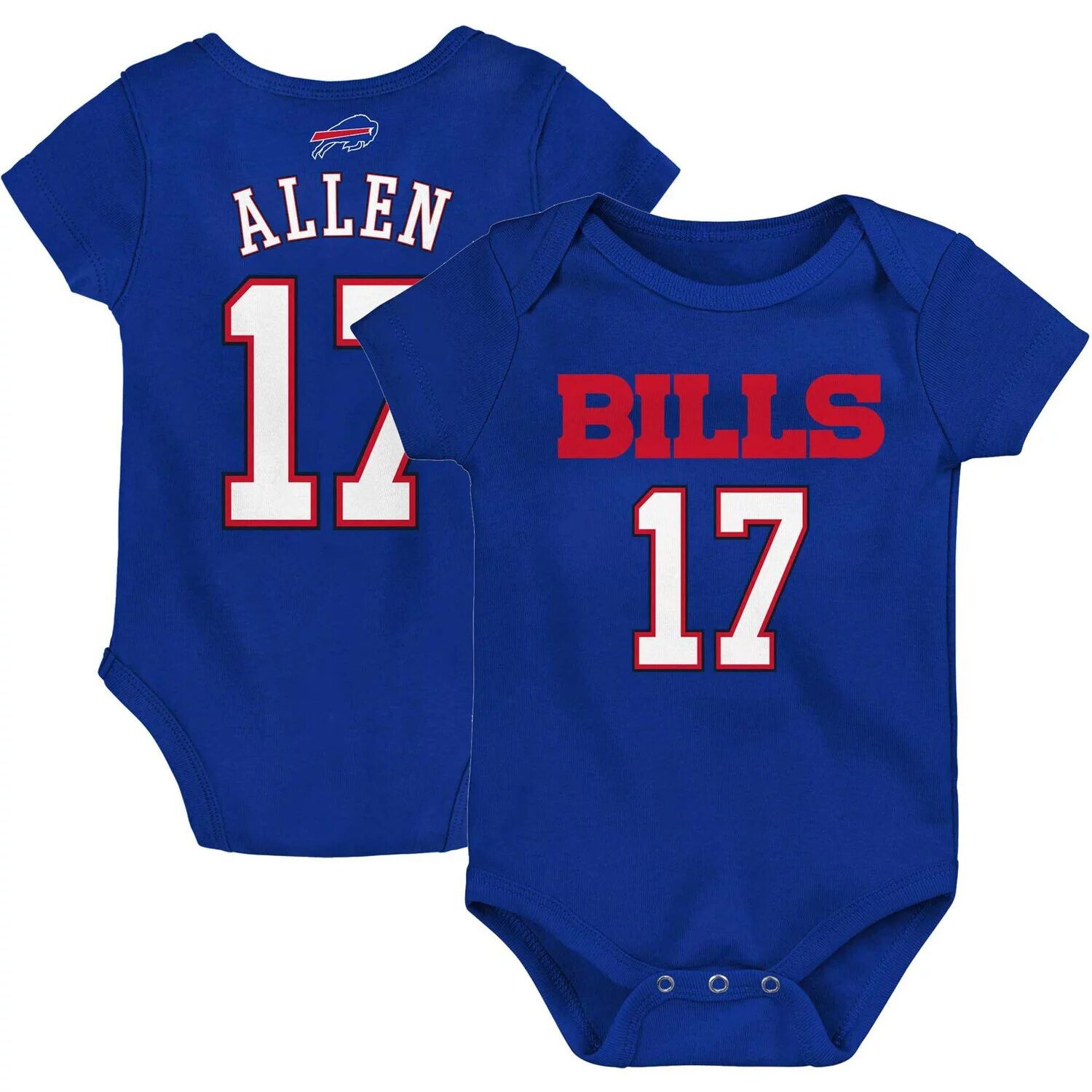 

Боди Josh Allen Royal Buffalo Bills для новорожденных и младенцев, имя и номер игрока Outerstuff