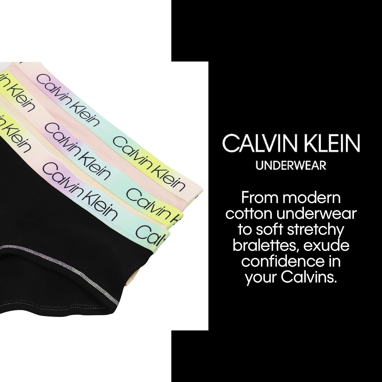 Комплект из 7 пар нижнего белья Calvin Klein Girls Hipster Cotton, Pink/Blue/Grey/Purple/Prints/Stripes — фото 4