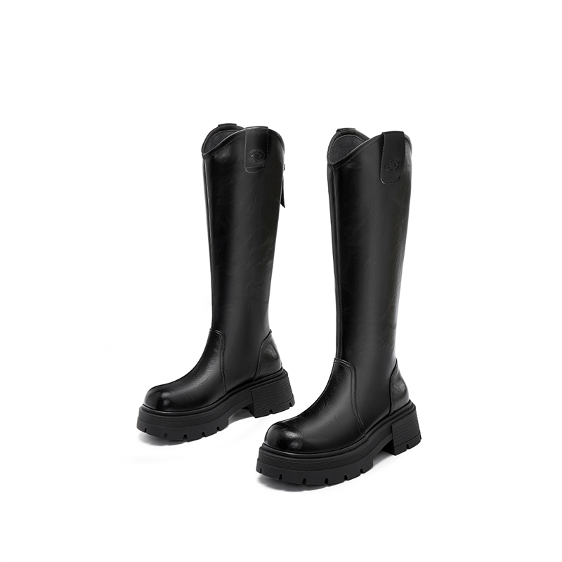 ELLE Черные женские полусапожки на каблуке 6,5 см, цвет Black — фото 4
