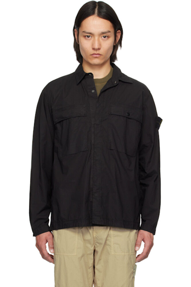 

Черная рубашка Tela Paracadute из эластичного хлопка Stone Island