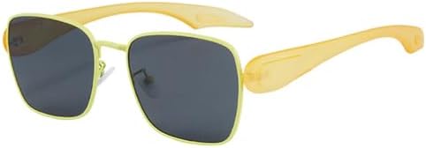 

Солнцезащитные очки 2027 года, квадратные, конфетного цвета, для женщин, модные, с прозрачными линзами цвета океана, защита от УФ-излучения UV400, для мужчин, в стиле панк generic, Yellow Gray