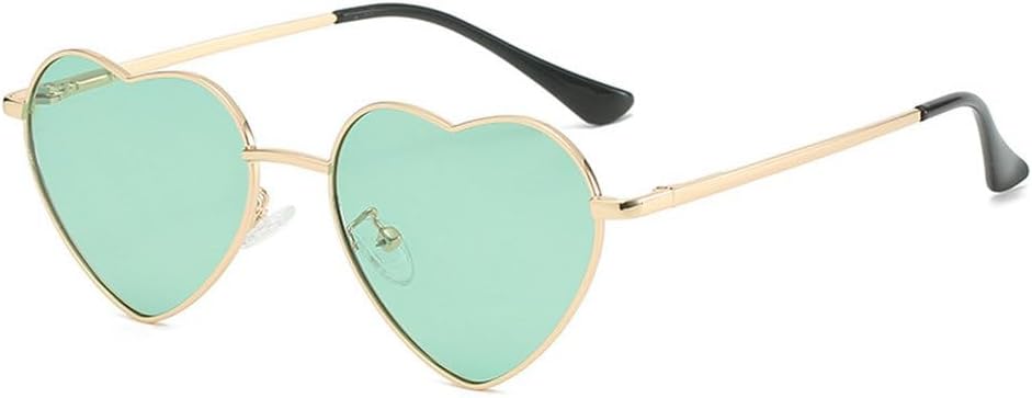 

Солнцезащитные очки в форме сердца с поляризацией, для женщин и мужчин, дизайнерские очки для вечеринок, для активного отдыха, защита от УФ-излучения UV400 HYYZZC, Green-gold