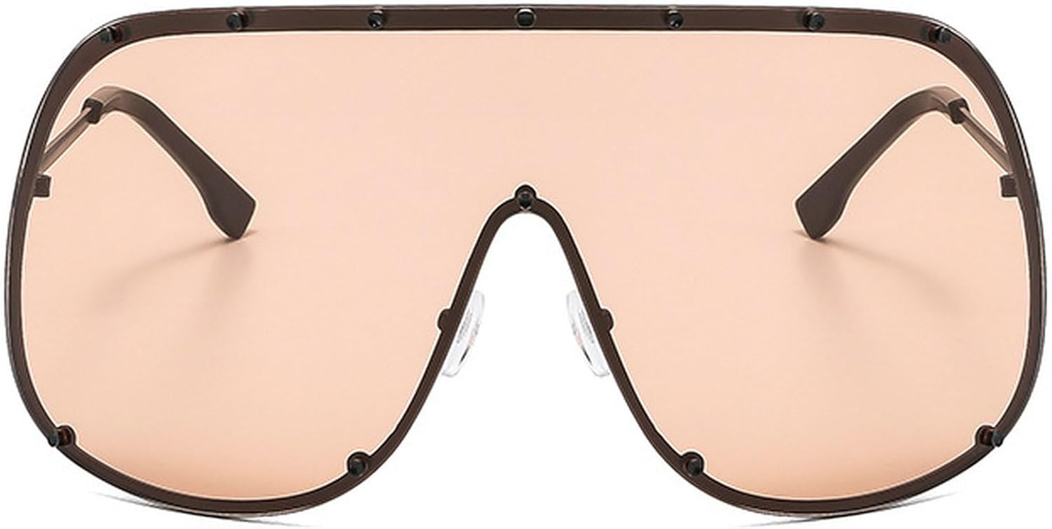 

Модные солнцезащитные очки большого размера класса люкс для женщин и мужчин, современная цельная оправа, солнцезащитные очки с защитой от УФ-излучения UV400 mincl, Champagne