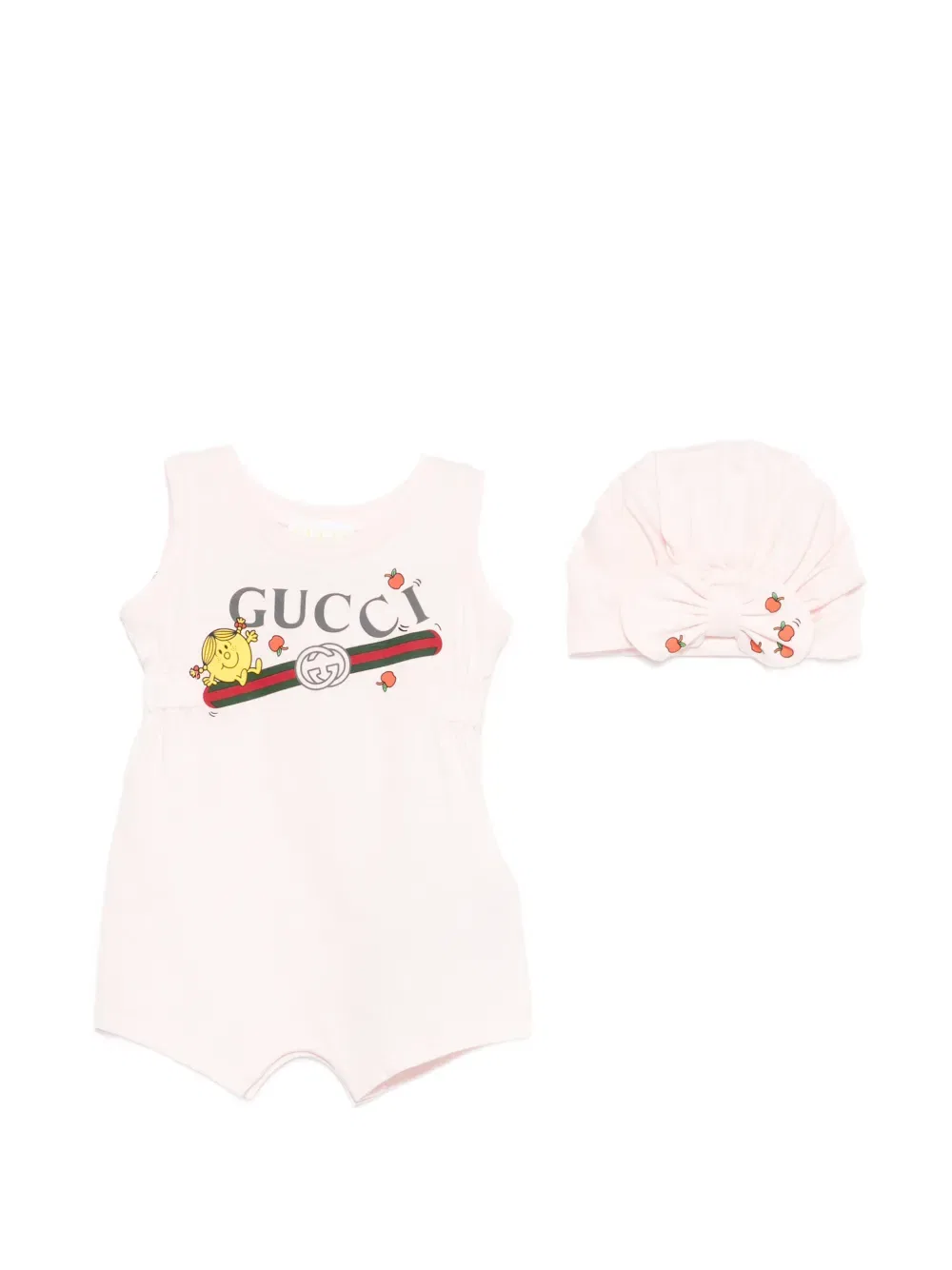 Комплект детской одежды с мультяшным принтом Gucci Kids, розовый