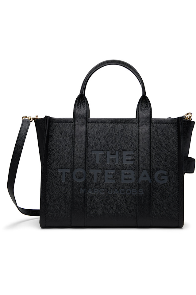 

Кожаная сумка среднего размера tote Marc Jacobs, черный