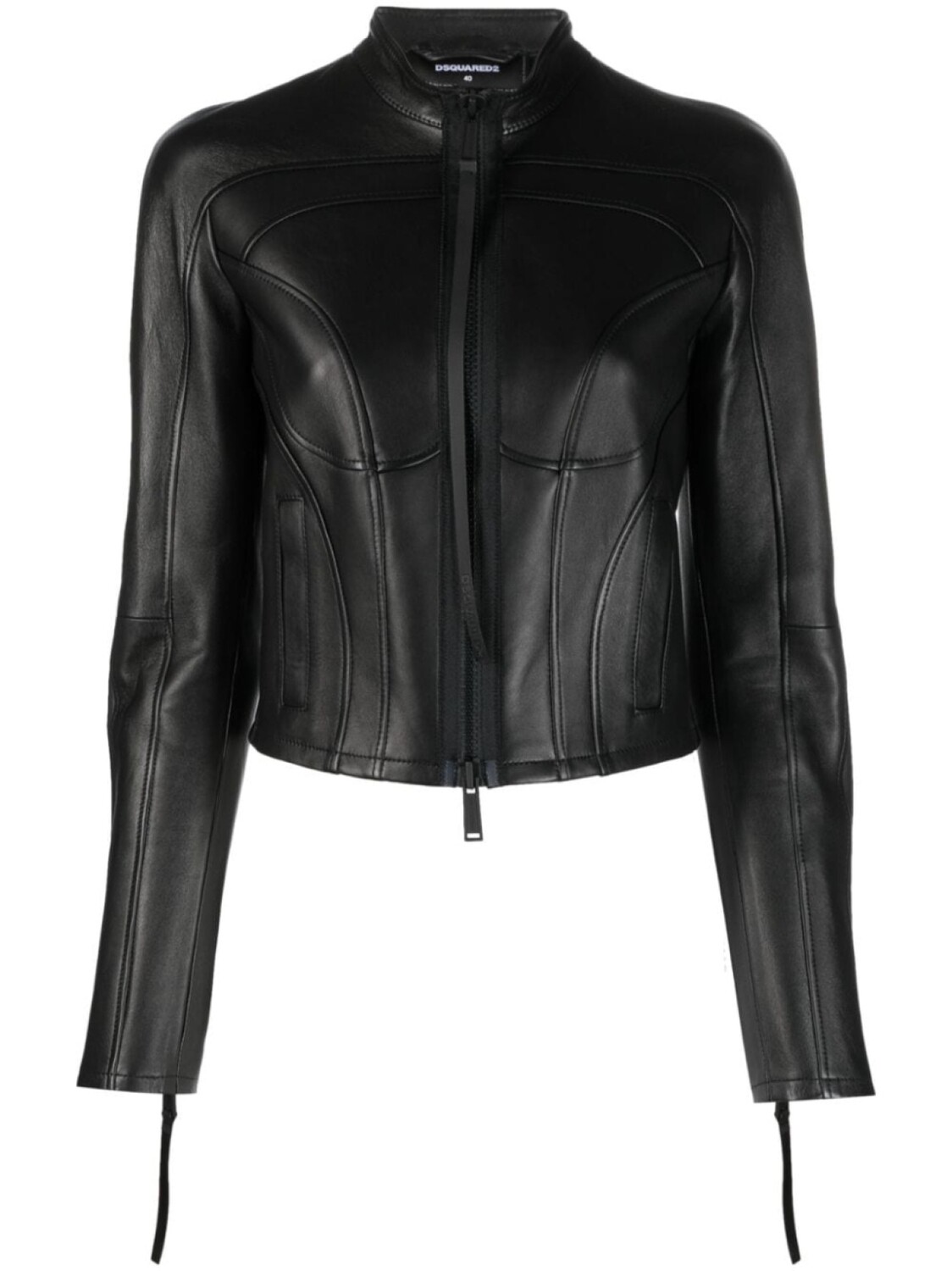 

Dsquared2 кожаная куртка со вставками, черный