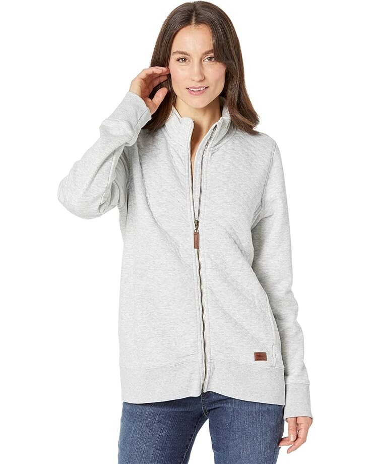 

Толстовка L.L.Bean Quilted Full Zip Sweatshirt, цвет Light Gray Heather