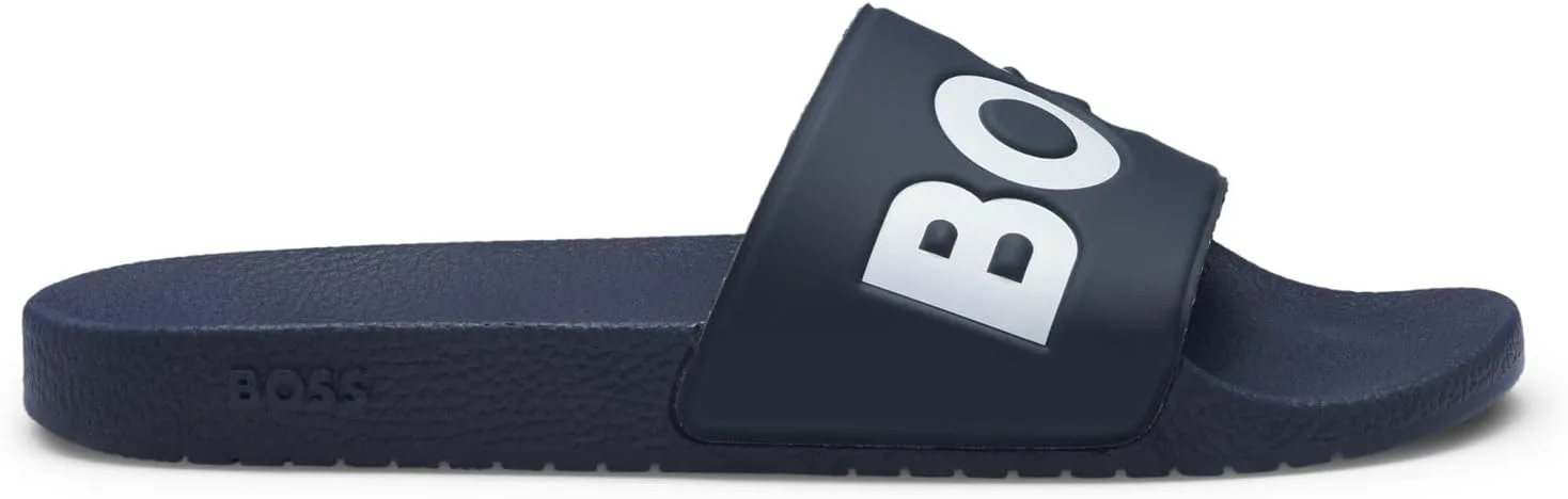 

Мужские слайдеры BOSS Aryeh, сделанные в Италии, с крупным логотипом, размер, синий