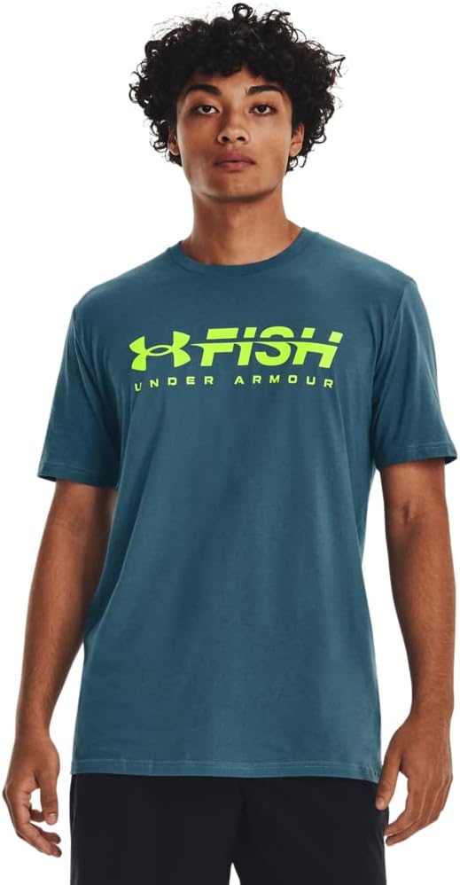 

Мужская футболка с коротким рукавом Fish Strike от Under Armour, (414) Static Blue/Lime Surge, Синий, Мужская футболка с коротким рукавом Fish Strike от Under Armour, (414) Static Blue/Lime Surge
