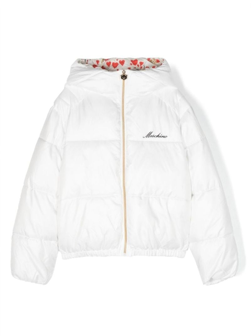 

Moschino Kids Куртка с вышитым логотипом и эластичным низом, Cloud