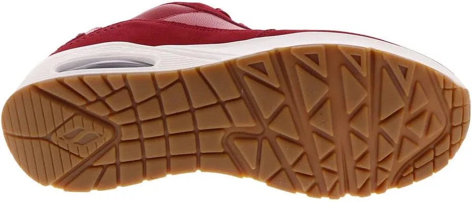 Женские кроссовки Skechers Uno Stand On Air, Red Leather Pu Mesh Trim Red — фото 4