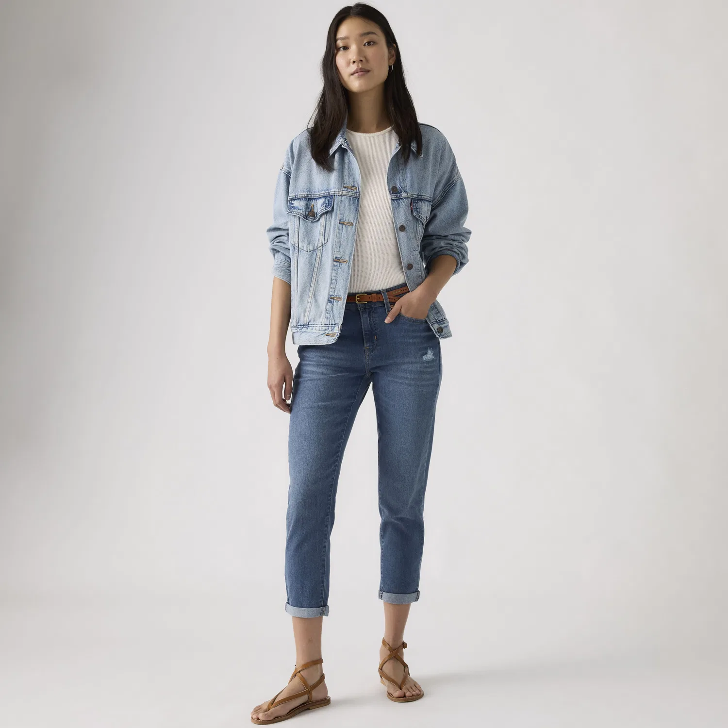 Джинсы-бойфренды с завышенной талией для женщин Levi's, Medium Wash