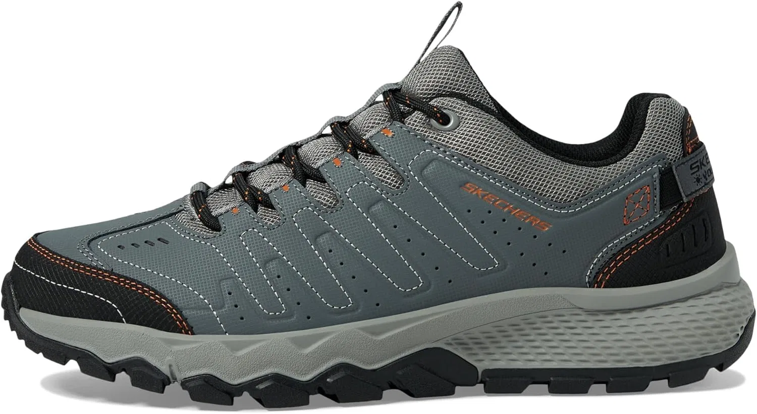 Мужские низкие треккинговые кроссовки Skechers Dynamite, Grey Synthetic Mesh Trim — фото 4