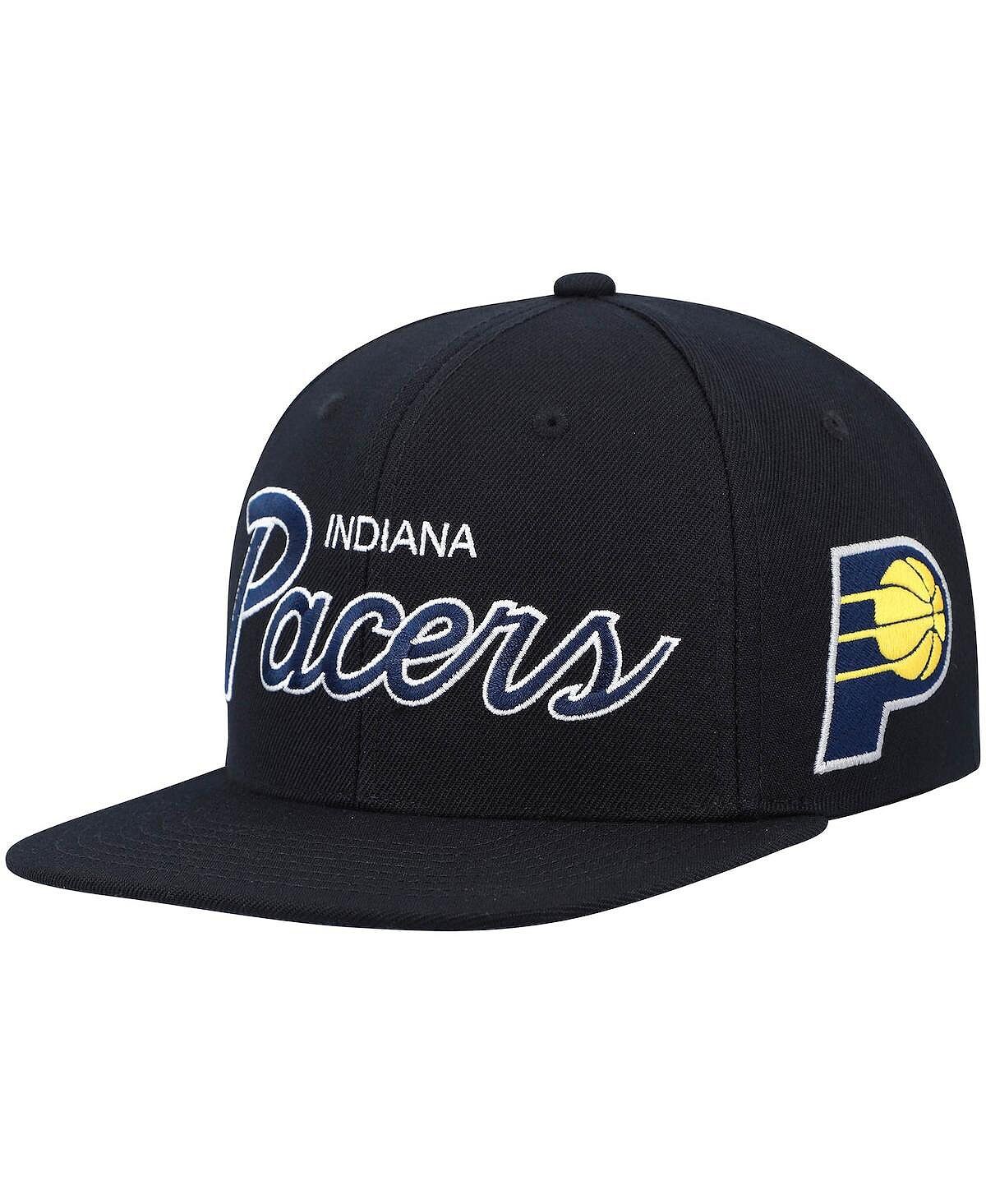 

Мужская черная кепка Indiana Pacers Hardwood Classics Script 2.0 Snapback Mitchell & Ness