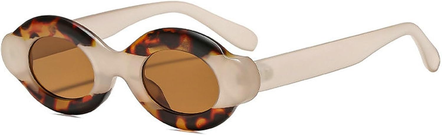 

Солнцезащитные очки COTIA Retro Small Oval для женщин и мужчин, модные панк-очки неправильной формы, летние, для активного отдыха и повседневной носки, Champagne Leopard